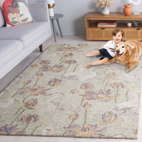 Safavieh Blossom Blm554Y Green/Ivory Rug.