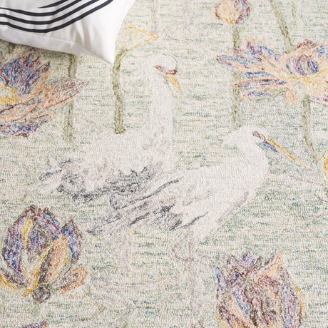 Safavieh Blossom Blm554Y Green/Ivory Rug.