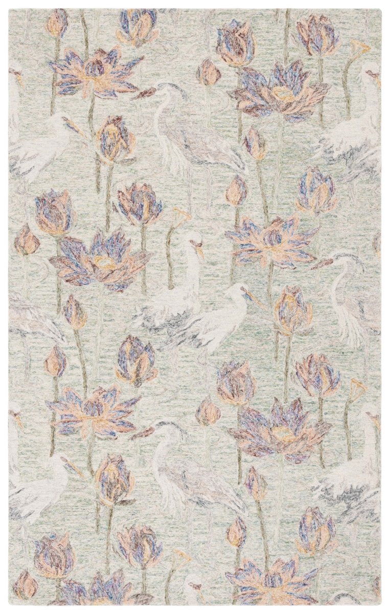 Safavieh Blossom Blm554Y Green/Ivory Rug.