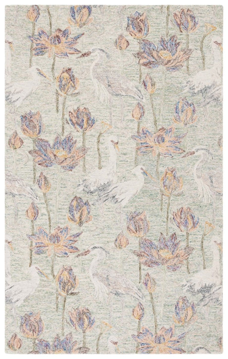 Safavieh Blossom Blm554Y Green/Ivory Rug.