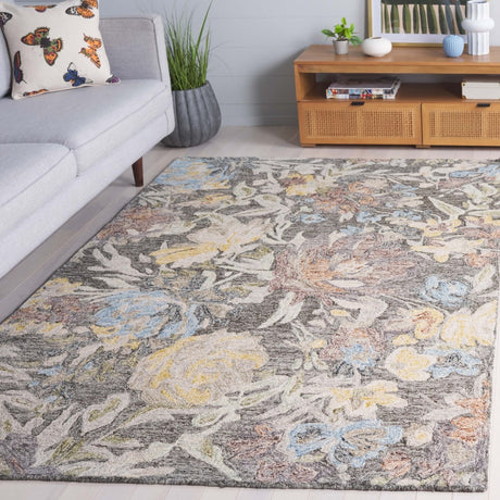 Safavieh Blossom Blm555Y Green/Charcoal Rug.