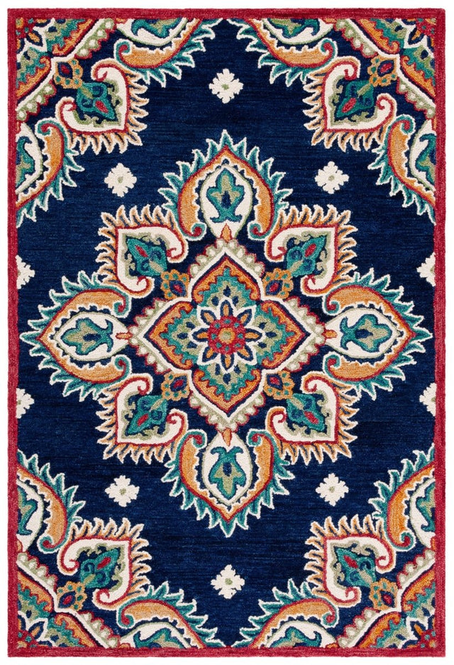 Safavieh Blossom Blm561N Navy/Ivory Rug.