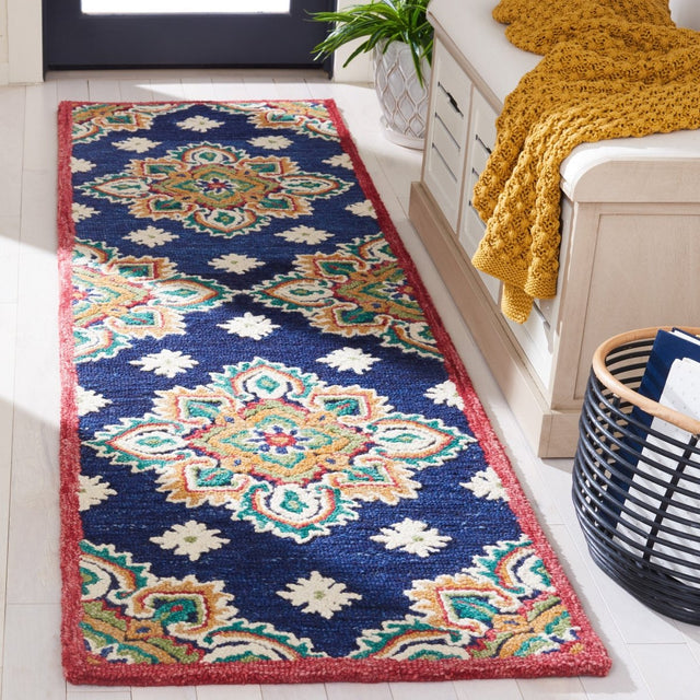 Safavieh Blossom Blm561N Navy/Ivory Rug.