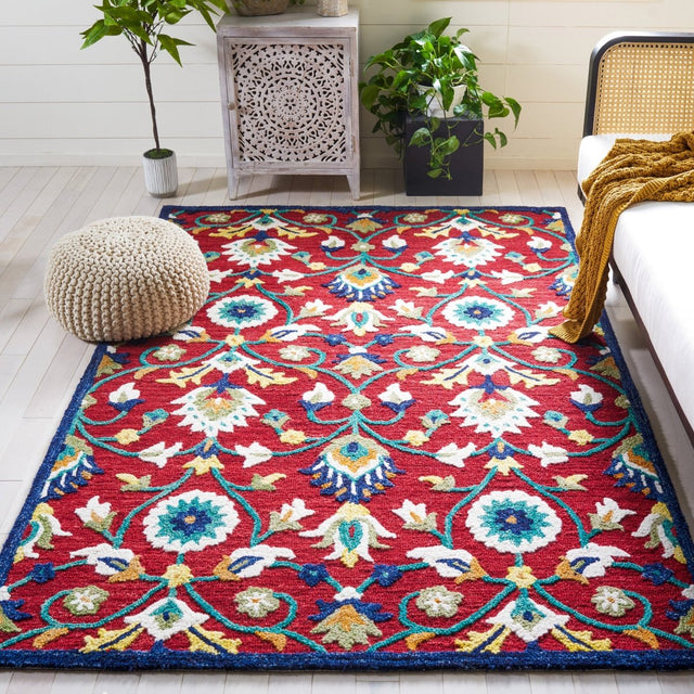 Safavieh Blossom Blm562Q Red/Ivory Rug.