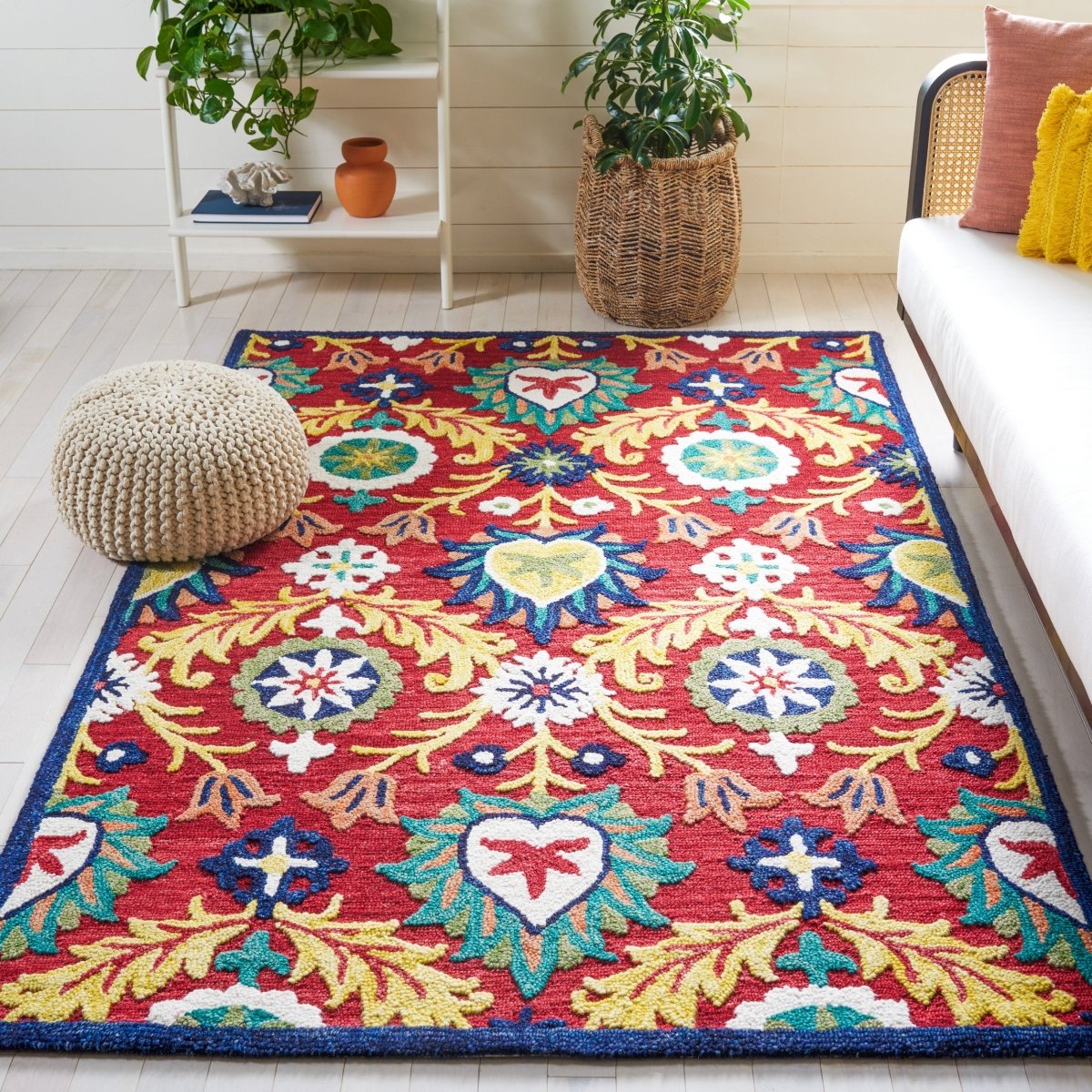 Safavieh Blossom Blm563D Red/Yellow Rug.
