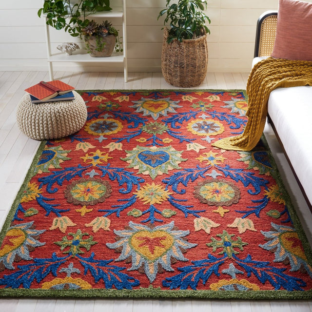 Safavieh Blossom Blm563Q Red/Blue Rug.