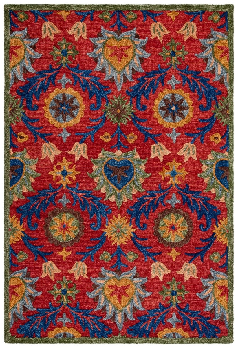 Safavieh Blossom Blm563Q Red/Blue Rug.