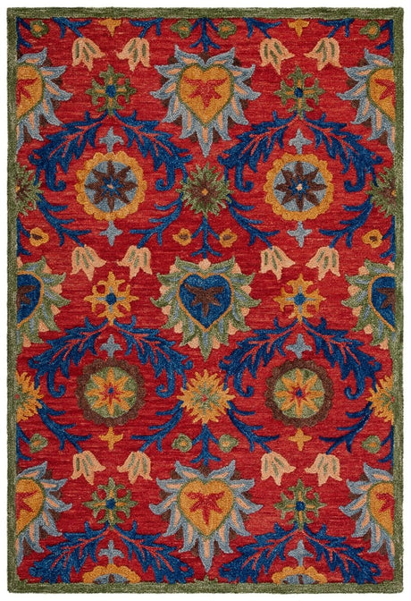 Safavieh Blossom Blm563Q Red/Blue Rug.
