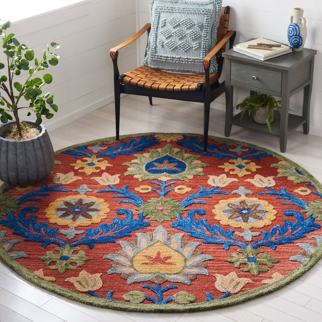 Safavieh Blossom Blm563Q Red/Blue Rug.