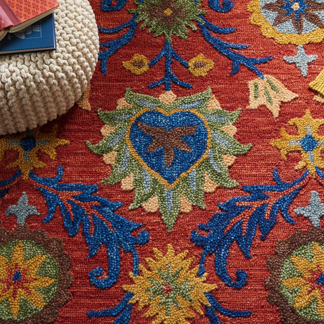 Safavieh Blossom Blm563Q Red/Blue Rug.