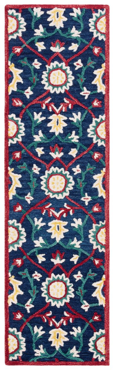 Safavieh Blossom Blm564N Navy/Red Rug.
