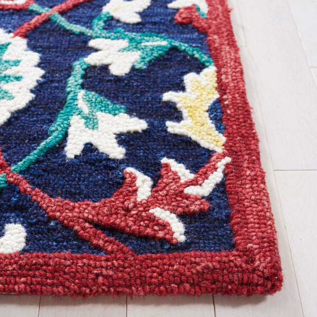 Safavieh Blossom Blm564N Navy/Red Rug.
