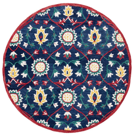 Safavieh Blossom Blm564N Navy/Red Rug.