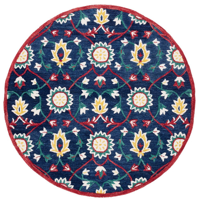 Safavieh Blossom Blm564N Navy/Red Rug.