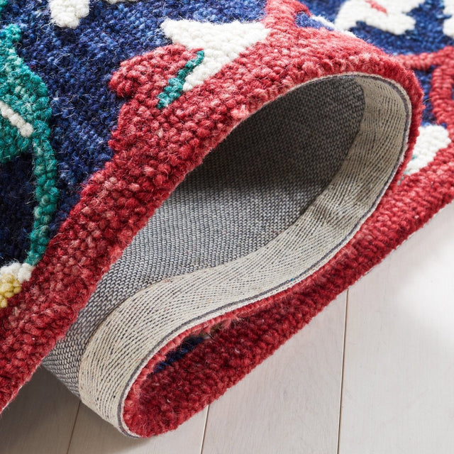 Safavieh Blossom Blm564N Navy/Red Rug.