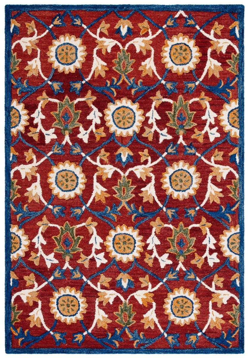 Safavieh Blossom Blm564P Rust/Blue Rug.