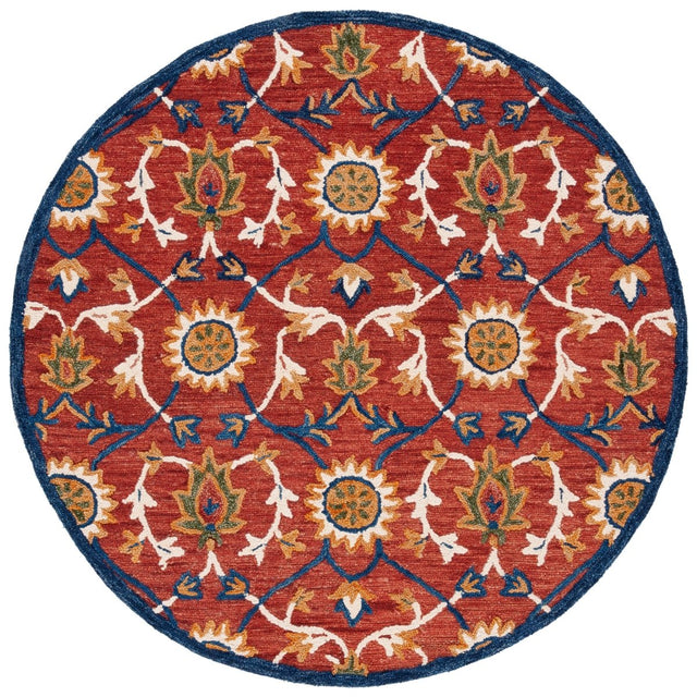 Safavieh Blossom Blm564P Rust/Blue Rug.
