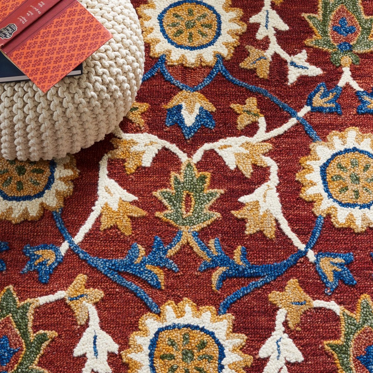 Safavieh Blossom Blm564P Rust/Blue Rug.