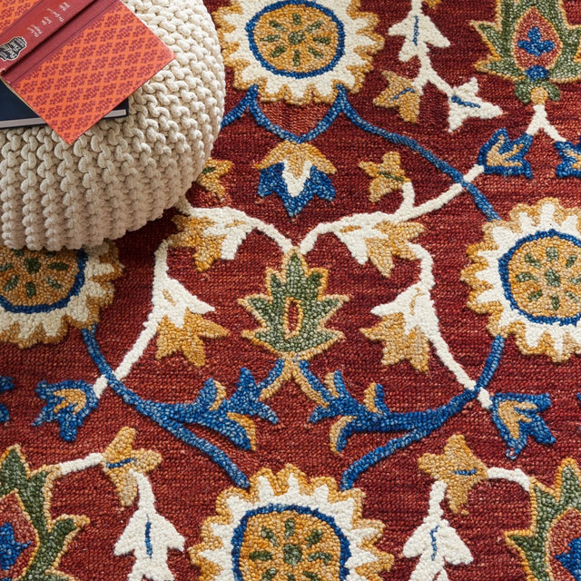 Safavieh Blossom Blm564P Rust/Blue Rug.