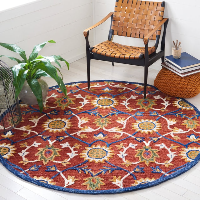 Safavieh Blossom Blm564P Rust/Blue Rug.