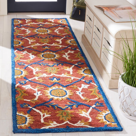 Safavieh Blossom Blm564P Rust/Blue Rug.