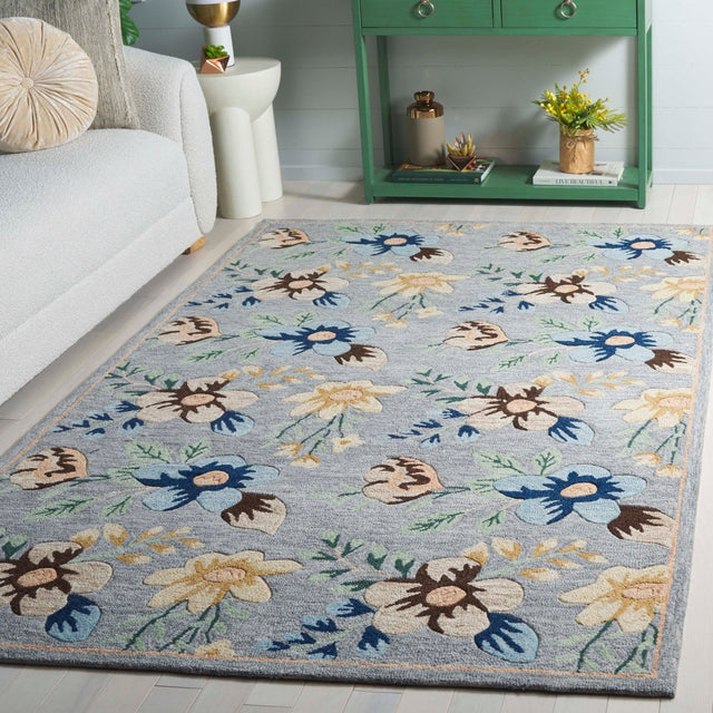 Safavieh Blossom Blm571F Grey/Blue Rug.