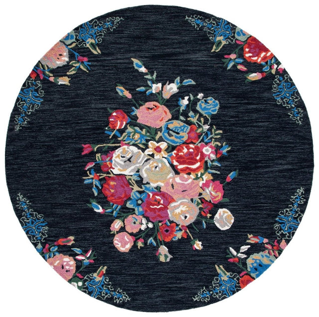 Safavieh Blossom Blm575Z Black/Pink Rugs.