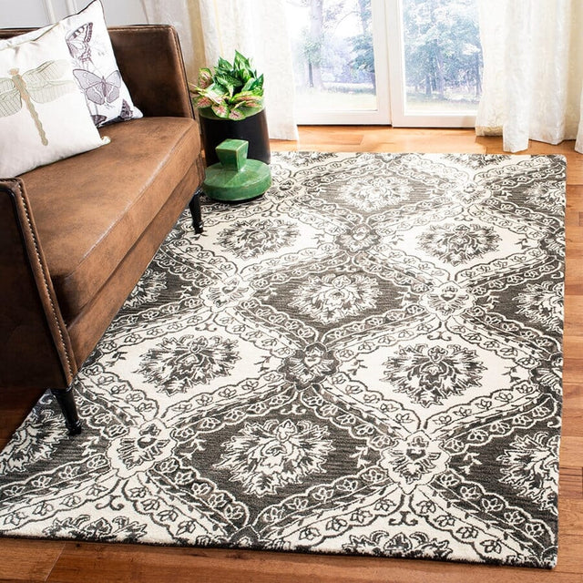 Safavieh Blossom Blm601H Charcoal / Ivory Rugs.
