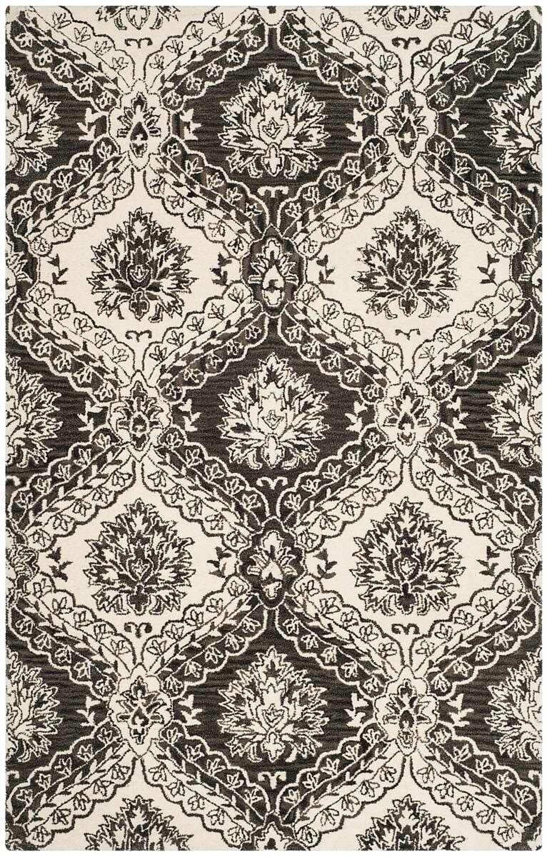 Safavieh Blossom Blm601H Charcoal / Ivory Rugs.
