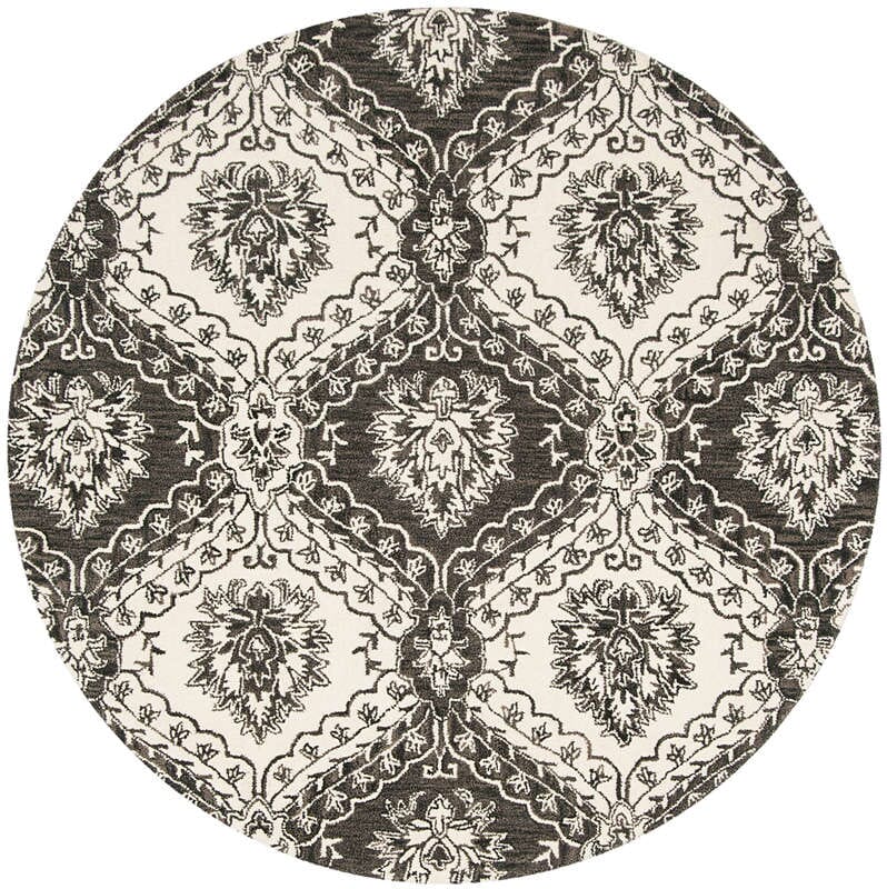 Safavieh Blossom Blm601H Charcoal / Ivory Rugs.
