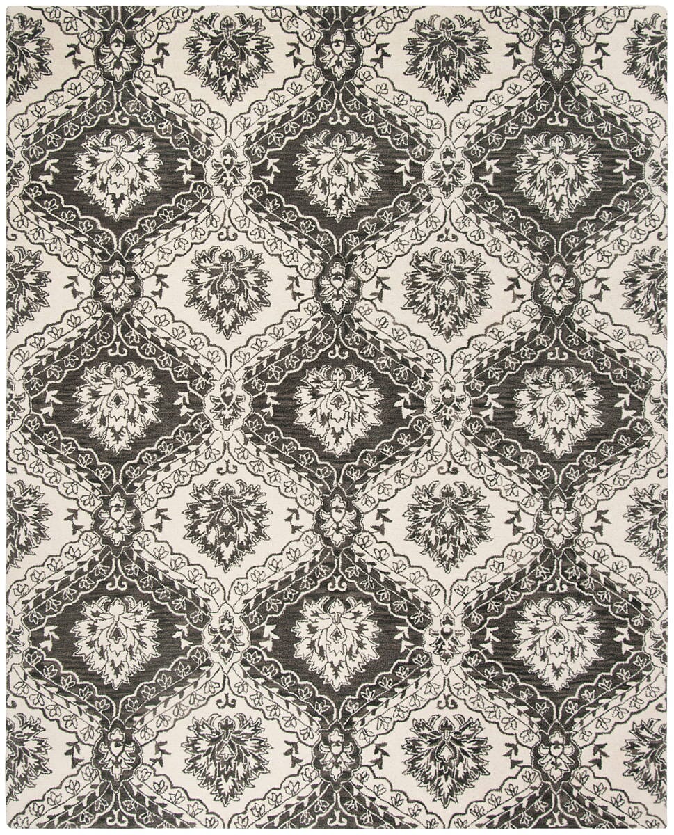 Safavieh Blossom Blm601H Charcoal / Ivory Rugs.