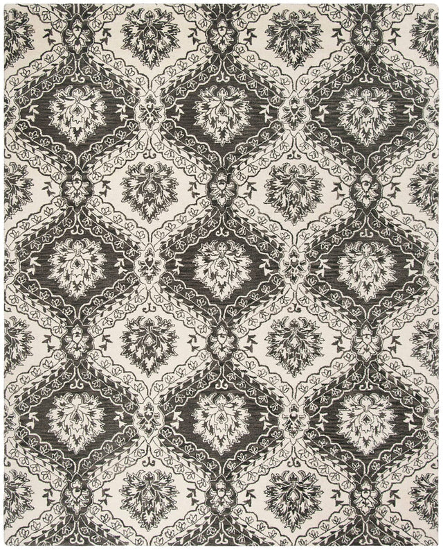 Safavieh Blossom Blm601H Charcoal / Ivory Rugs.