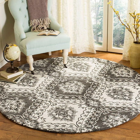Safavieh Blossom Blm601H Charcoal / Ivory Rugs.