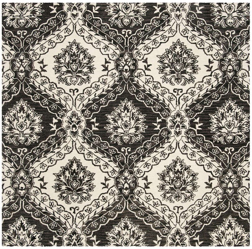 Safavieh Blossom Blm601H Charcoal / Ivory Rugs.