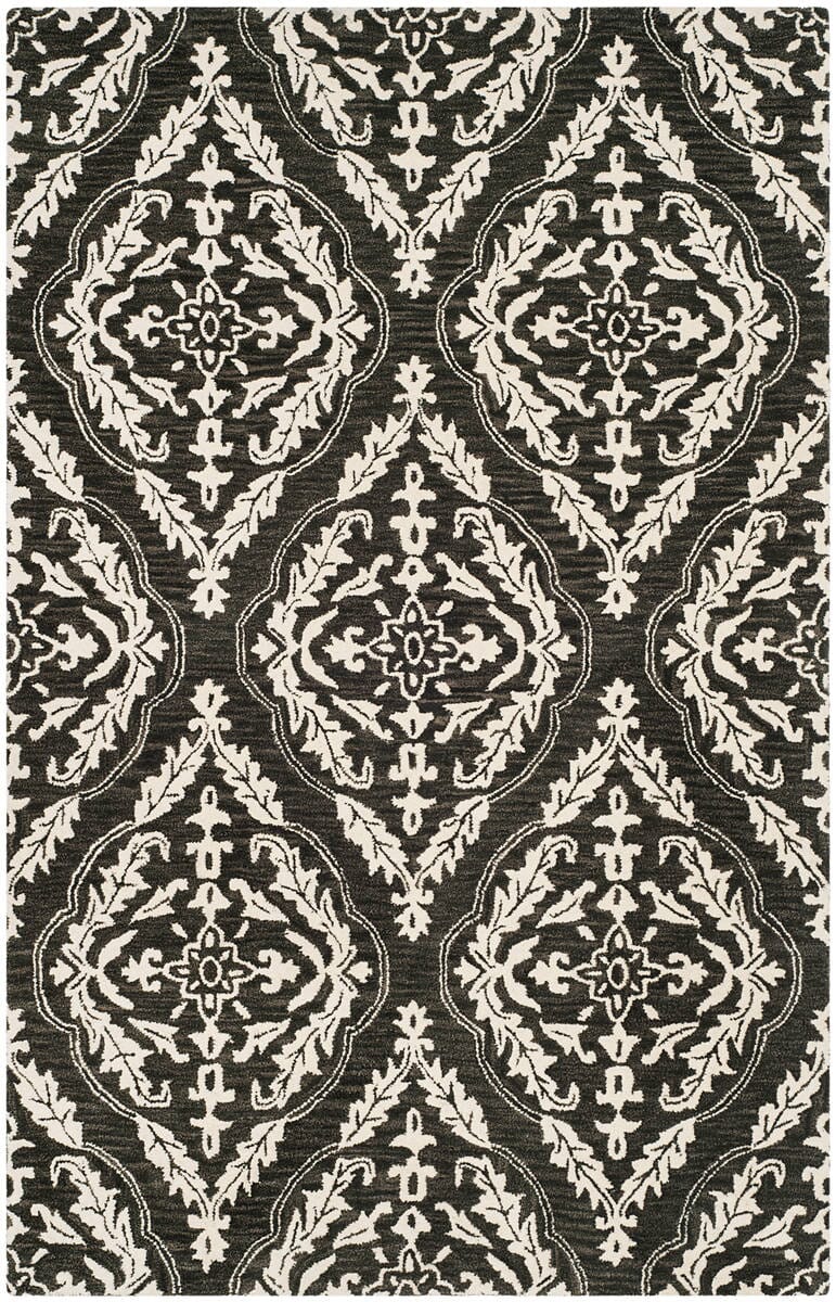 Safavieh Blossom Blm602H Charcoal / Ivory Rugs.