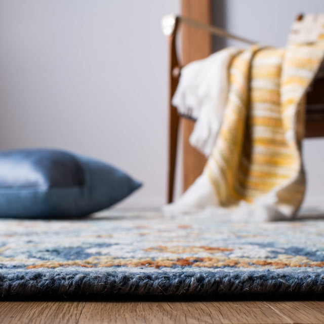 Safavieh Blossom Blm605N Navy/Yellow Rugs.