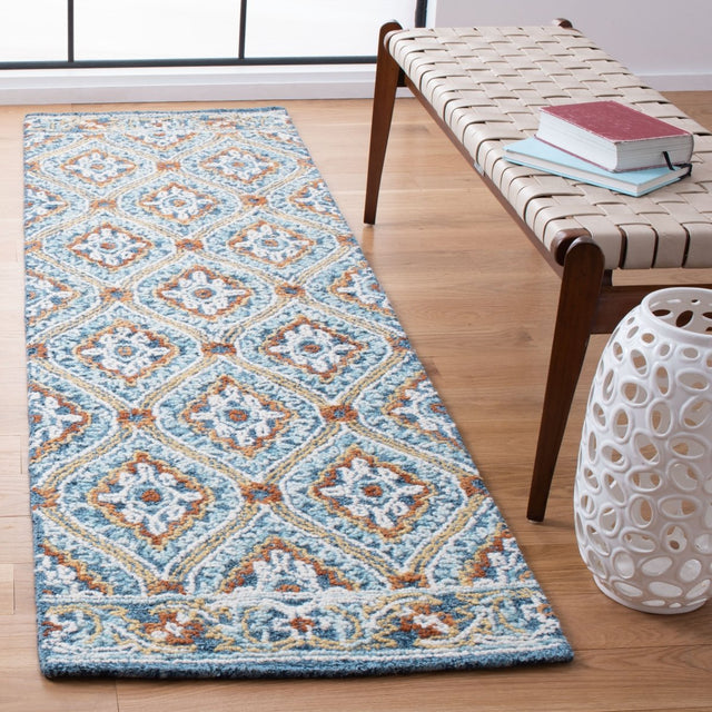 Safavieh Blossom Blm605N Navy/Yellow Rugs.