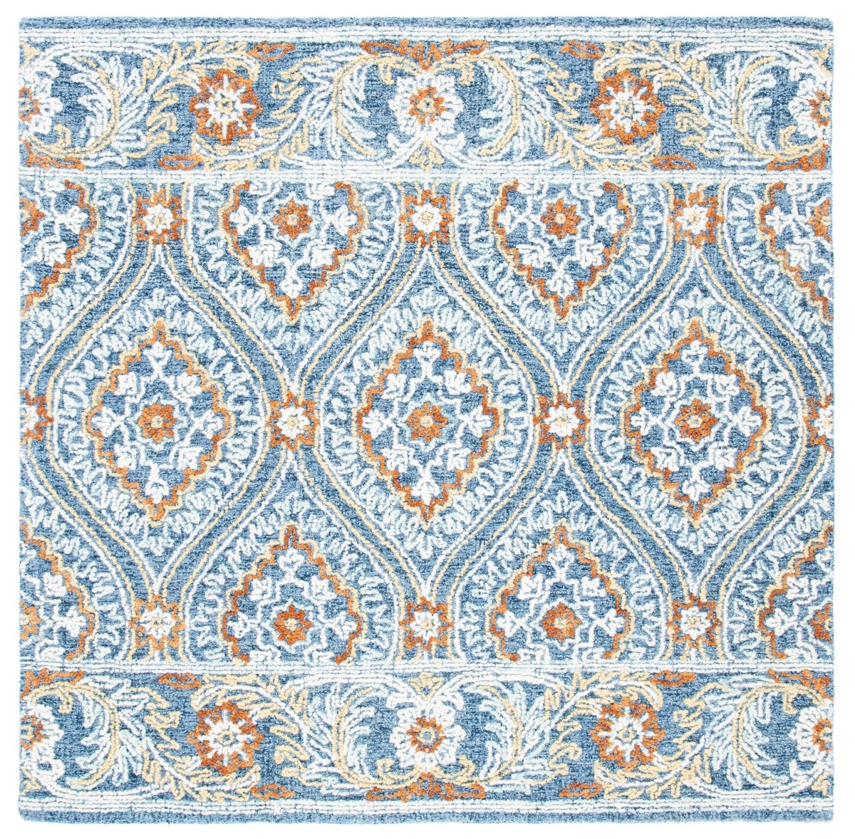 Safavieh Blossom Blm605N Navy/Yellow Rugs.