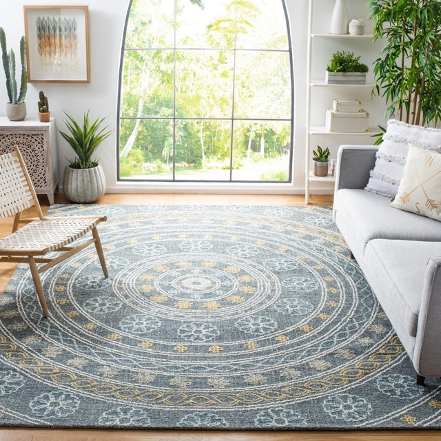 Safavieh Blossom Blm608H Charcoal/Yellow Rugs.