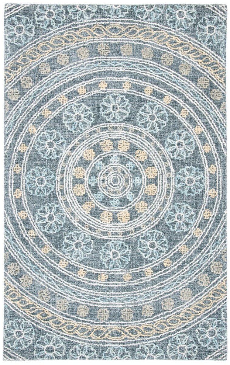 Safavieh Blossom Blm608H Charcoal/Yellow Rugs.