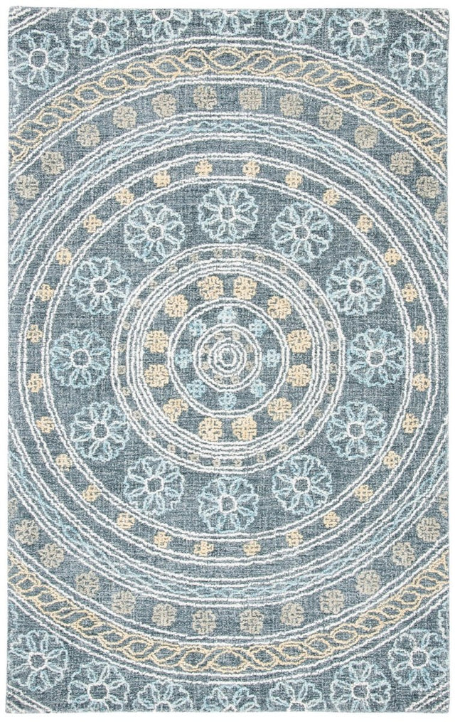 Safavieh Blossom Blm608H Charcoal/Yellow Rugs.