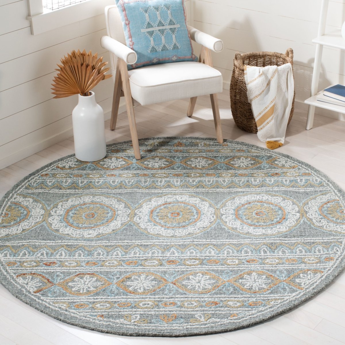 Safavieh Blossom Blm609F Grey/Ivory Rugs.