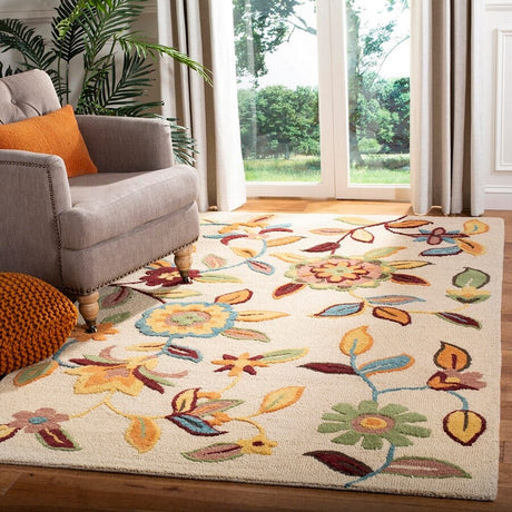 Safavieh Blossom Blm677A Beige / Multi Rugs.