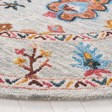 Safavieh Blossom Blm685F Grey/Red Rug.