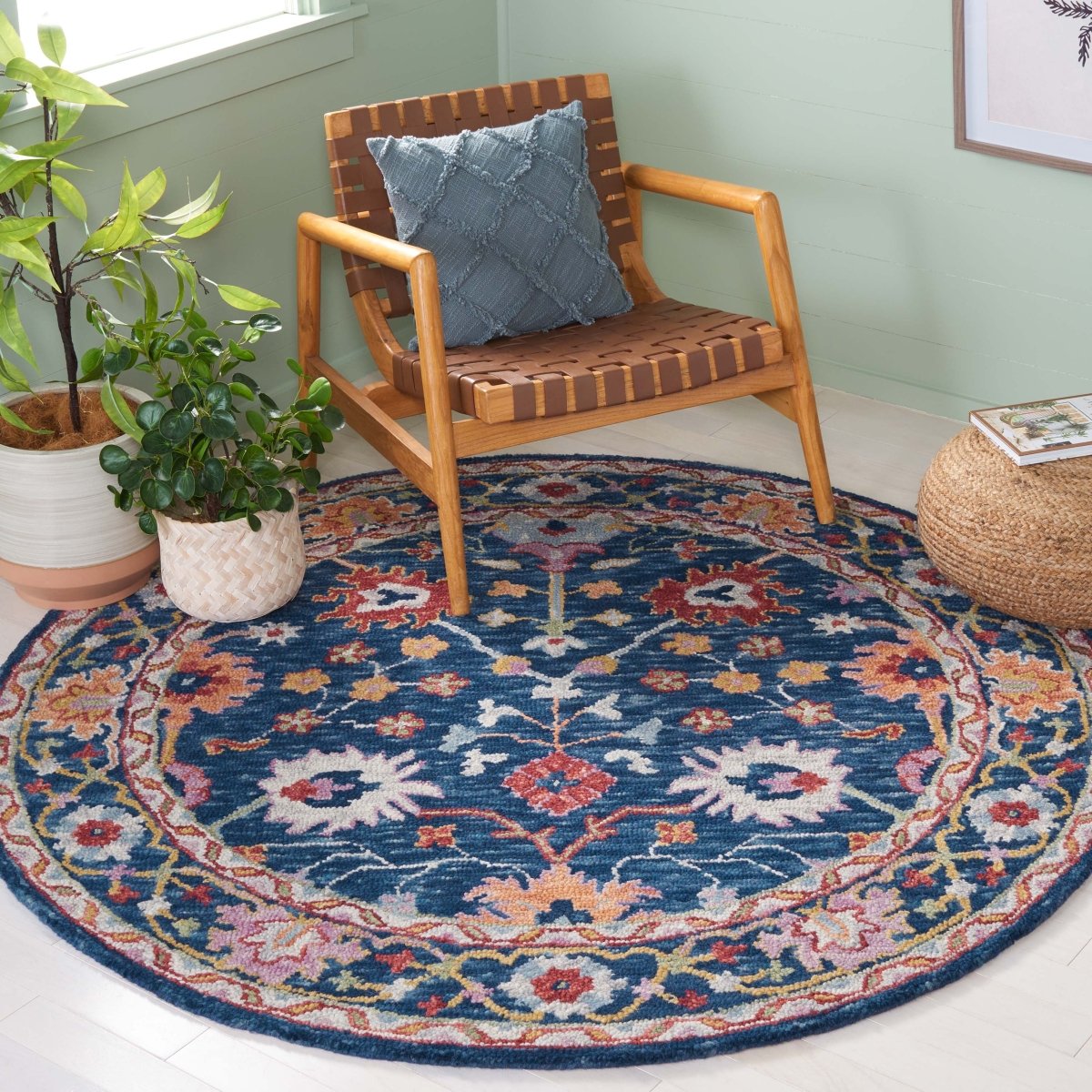 Safavieh Blossom Blm686M Blue/Red Rug.