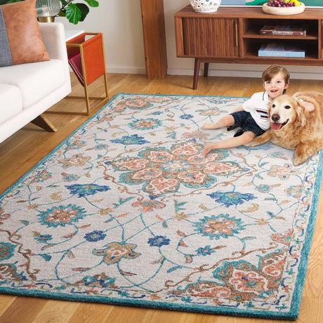 Safavieh Blossom Blm689B Beige/Blue Rug.