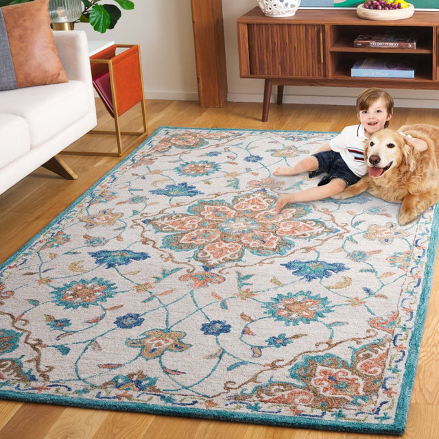 Safavieh Blossom Blm689B Beige/Blue Rug.
