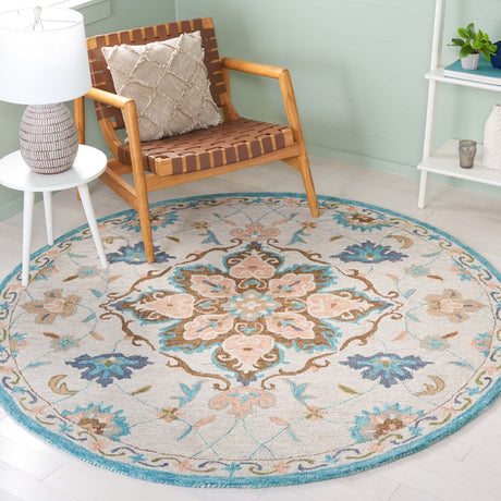 Safavieh Blossom Blm689B Beige/Blue Rug.