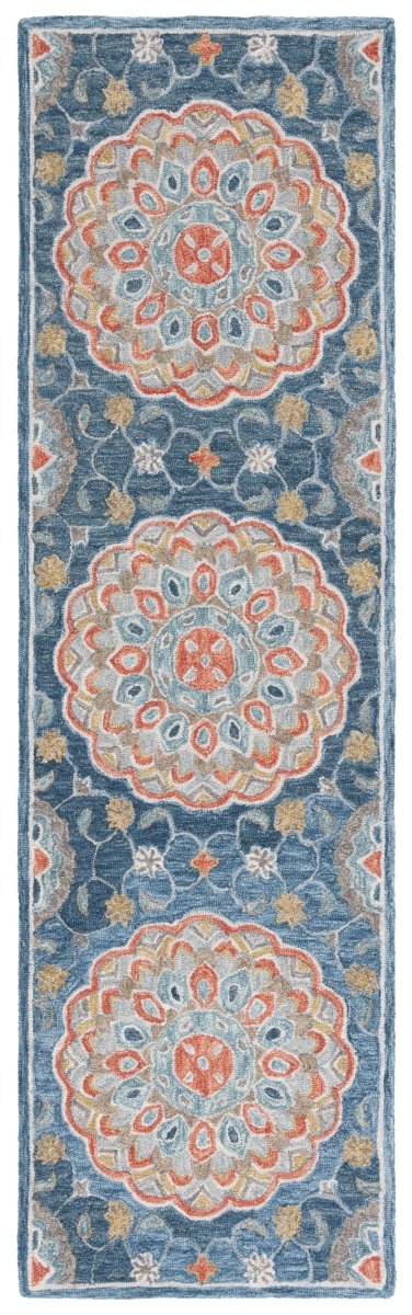 Safavieh Blossom Blm690M Blue/Red Rug.