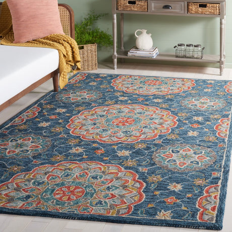 Safavieh Blossom Blm690M Blue/Red Rug.